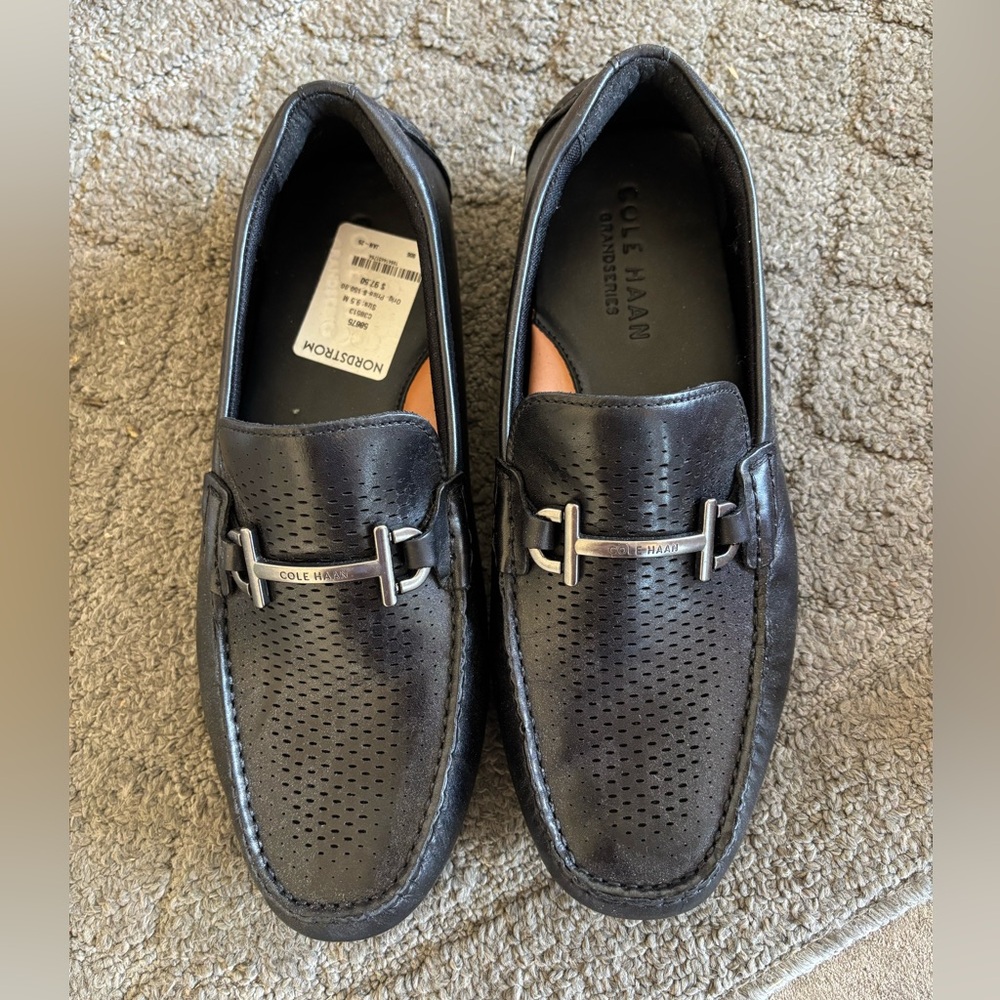 Cole Haan Black Leather Slip-On Loafers